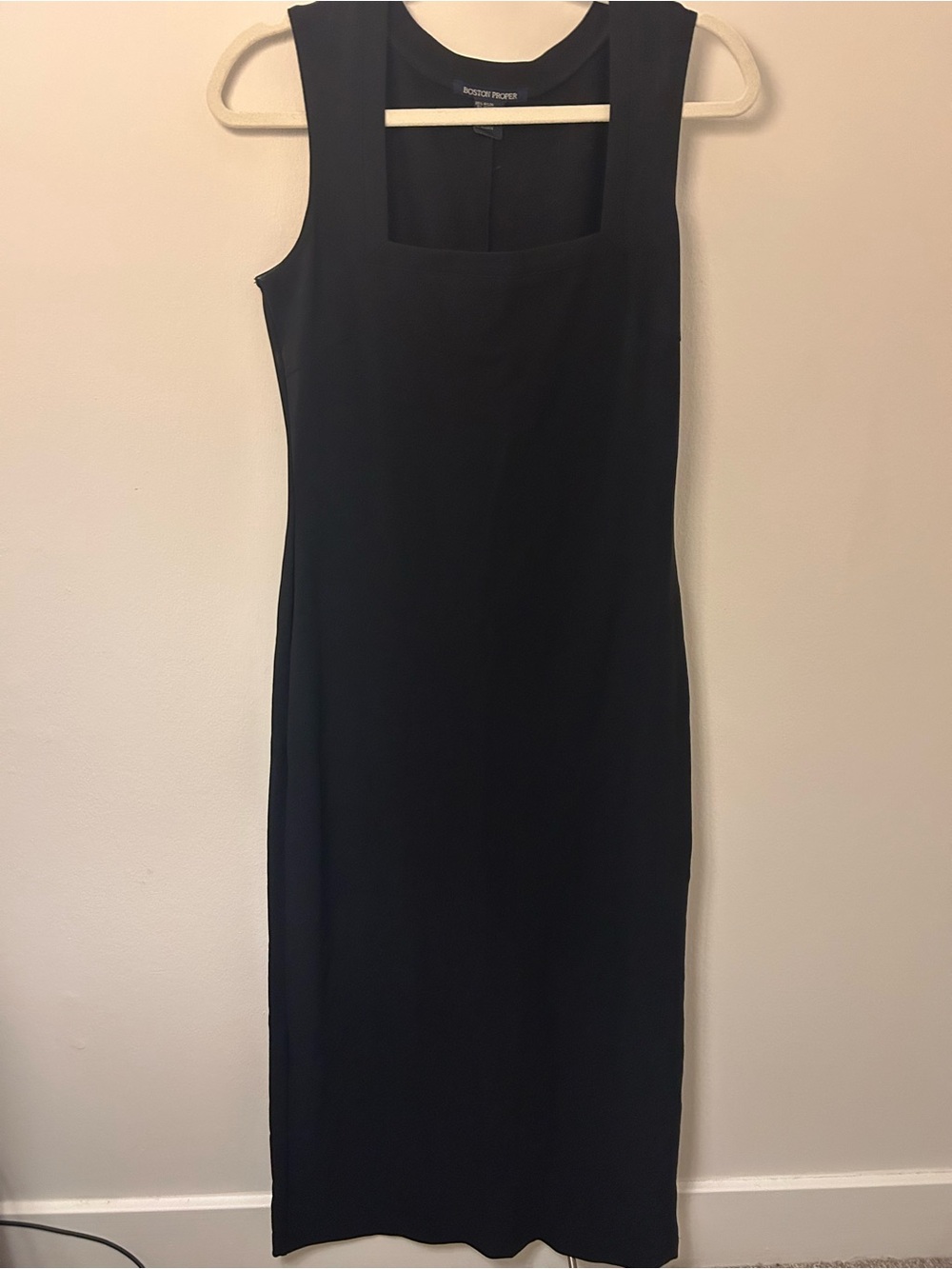 Vintage Black Sleeveless Square-Neck Dress by Boston Proper